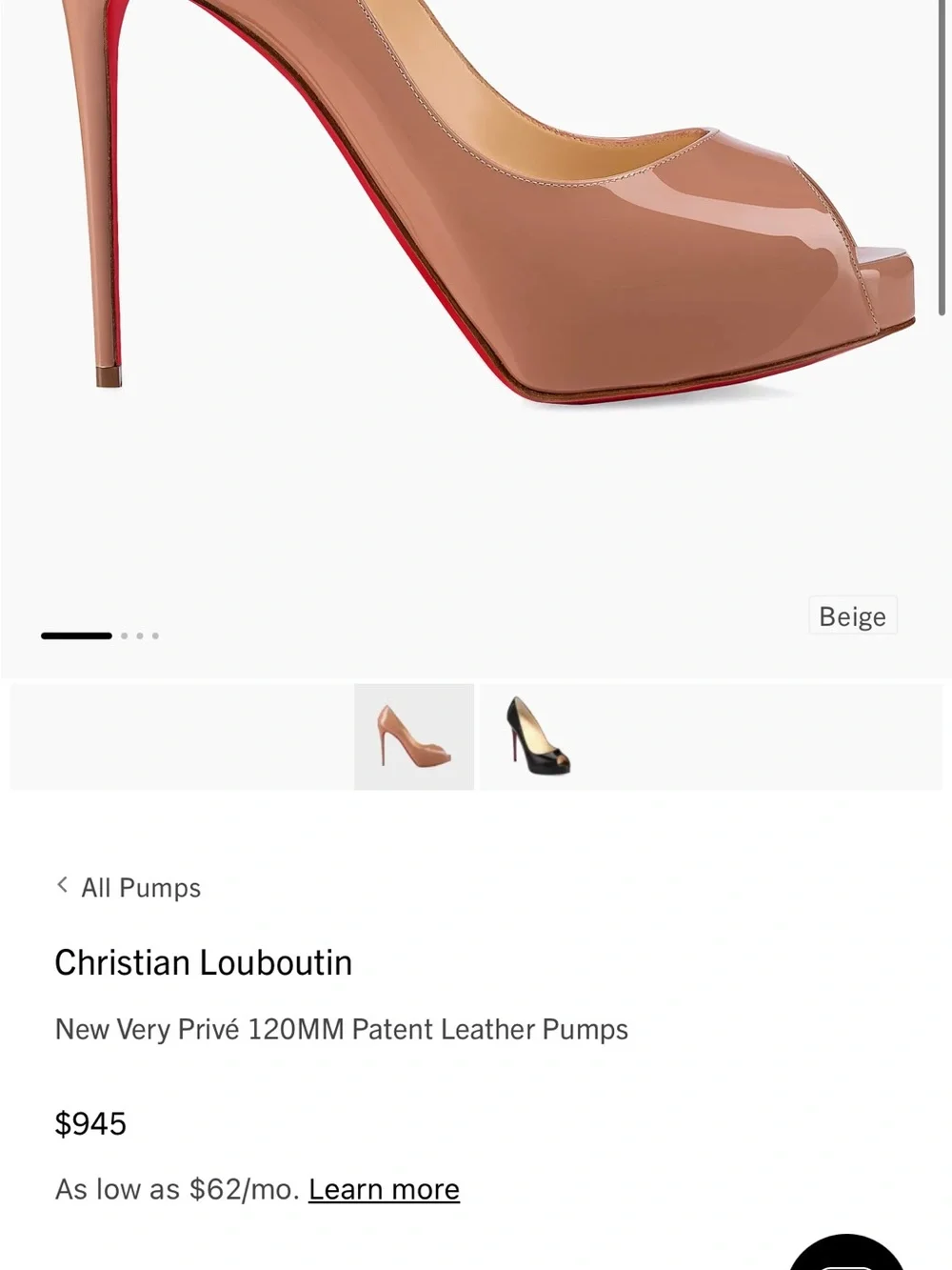 New Very Privé 120MM Patent Leather Pumps  Christian Louboutin